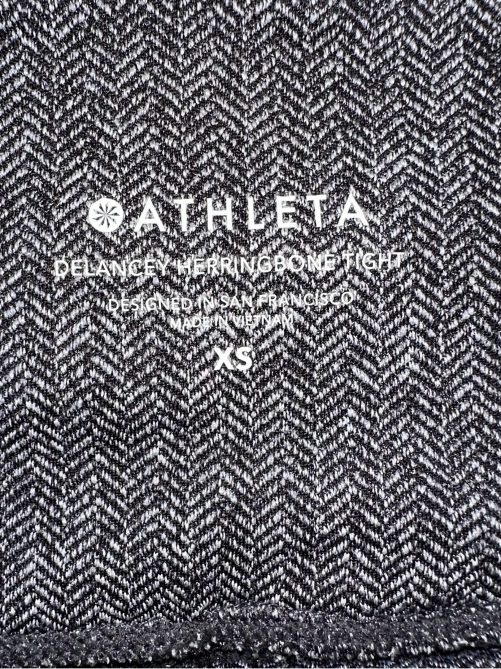 Athleta Delancey Herringbone Heathered Black & Gray High-Rise Leggings size XS - Picture 7 of 10